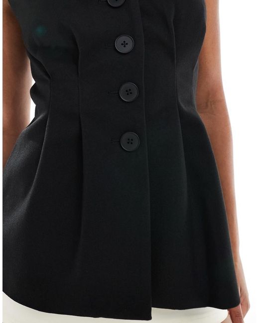 4th & Reckless Black Tailored Cinch Waist Waistcoat