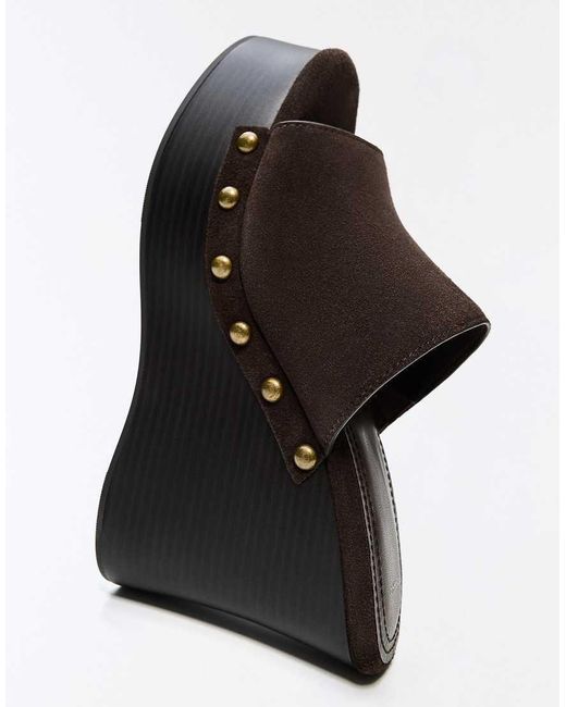 Bershka White Wedge With Stud Detail