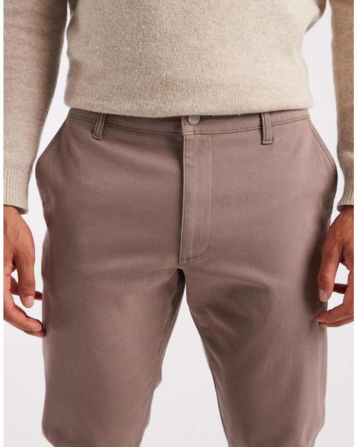 Chinos De Corte Slim En Marrón Desgastado De ASOS de hombre de color Natural