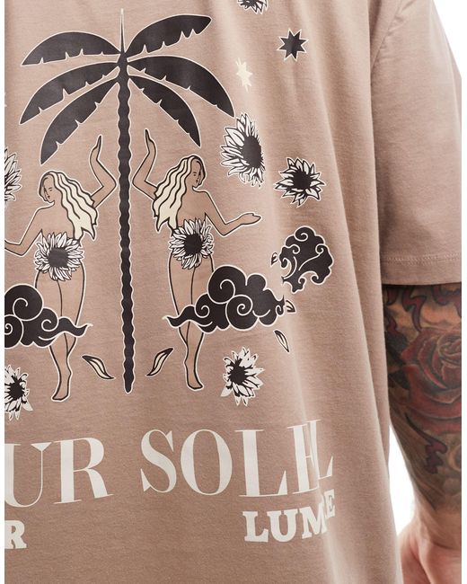T-shirt oversize à imprimé céleste au dos - marron ASOS pour homme en coloris Natural