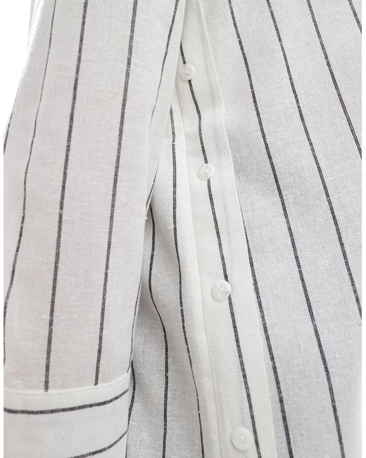 Reclaimed (vintage) White Shirt -way Asymmetric Wrap Shirt