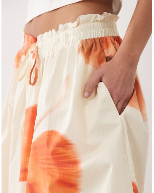 Never Fully Dressed Orange Cotton Full Maxi Skirt