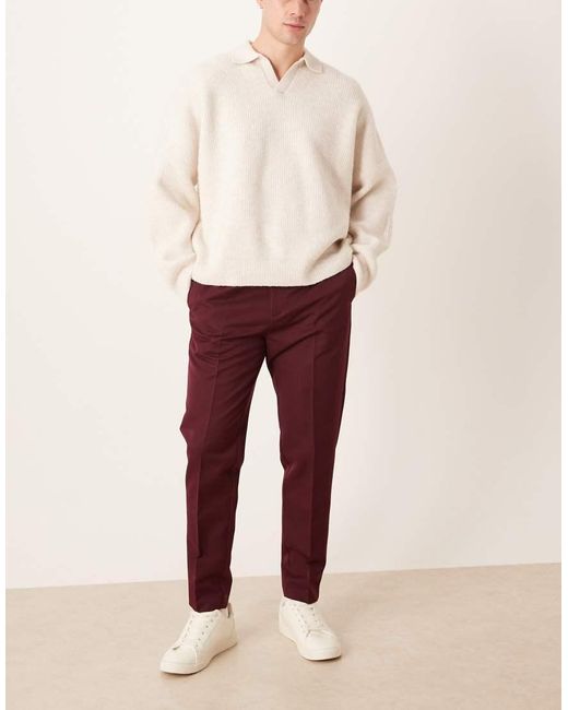 ASOS Natural Smart Tape Trousers for men