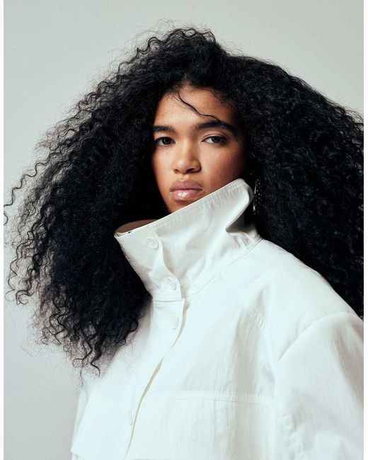 ASOS Gray Iconic Funnel Neck Sports Jacket