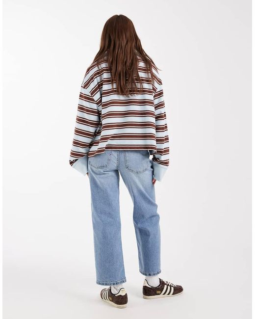 ASOS Blue Asos Design Petite Ankle Grazer Comfort Stretch Straight Leg Jeans