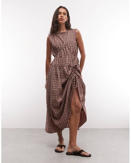 Collusion Brown Channel Detail Maxi Dress