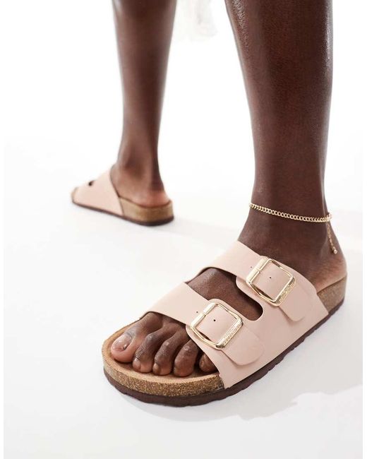 Sandali Chiaro Con Plantare E Doppie Fibbie di French Connection in Brown