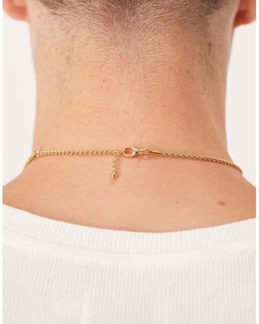 Collar Con Colgante Rectangular Con Piedra Verde De Acero Inoxidable Resistente Al Agua De ASOS de hombre de color Natural