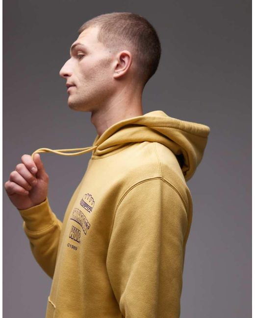 Carhartt Yellow Sandwich Motif Back Hooded Sweatshirt for men
