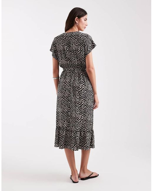 ONLY Black Tie Waist Midi Dress