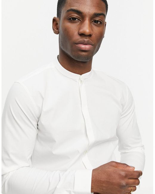 Leonardoda Inspireren verkoudheid BOSS Hugo - Enrique - Slim Fit Overhemd Zonder Kraag in het Wit voor heren  | Lyst NL