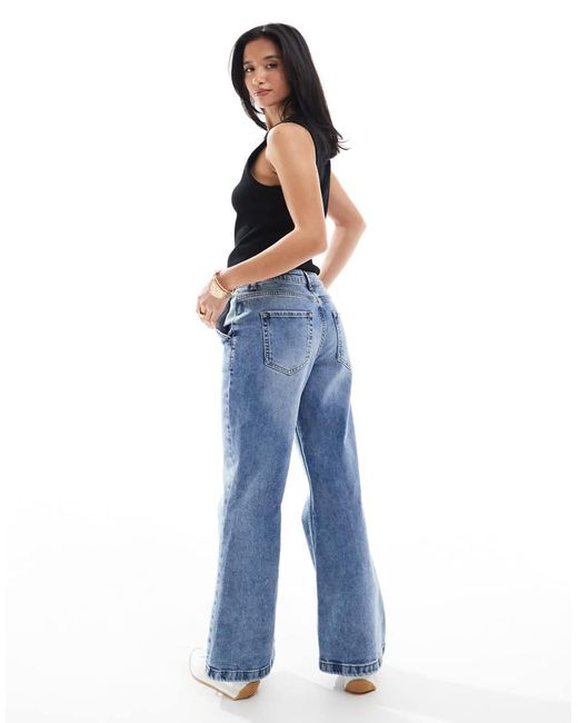 Miss Selfridge Flared Jeans Met Wijde Pijpen in het Blue