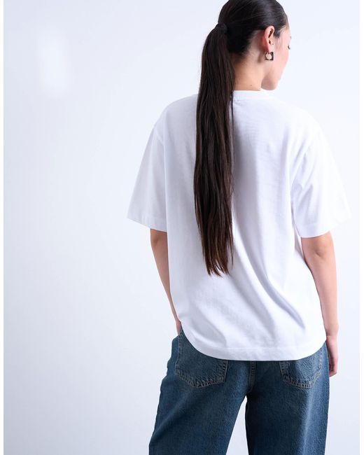 TOPSHOP White Premium Basic Short Sleeve Tee