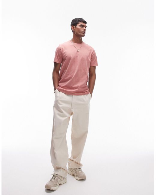 Topman Pink Classic Fit T-shirt for men