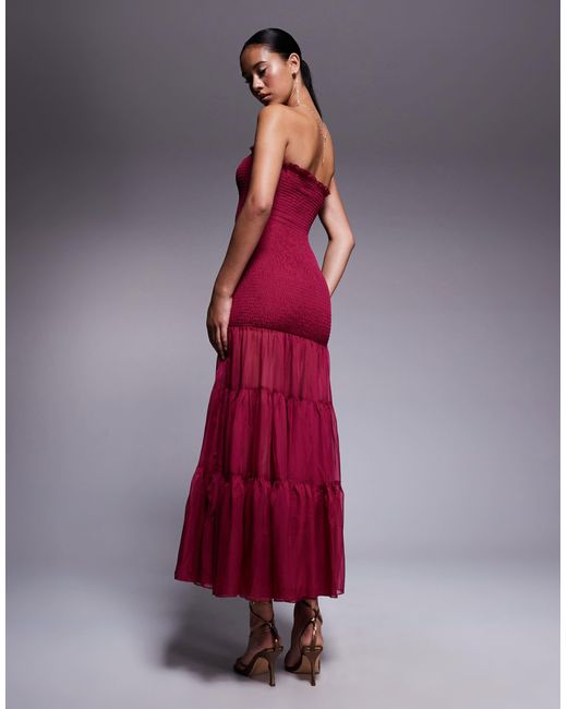 Bardot Red – azura – trägerloses maxikleid