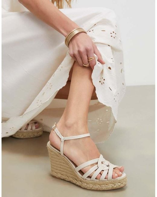 River Island Natural Caged Wedge Heel Sandals
