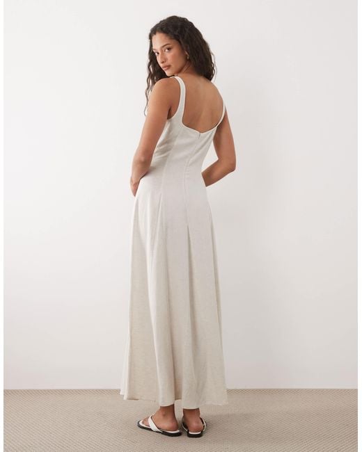 asos white linen dress White Linen Dresses