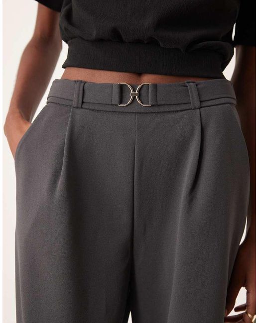 JDY Tall Black Belt Detail Wide Leg Trousers