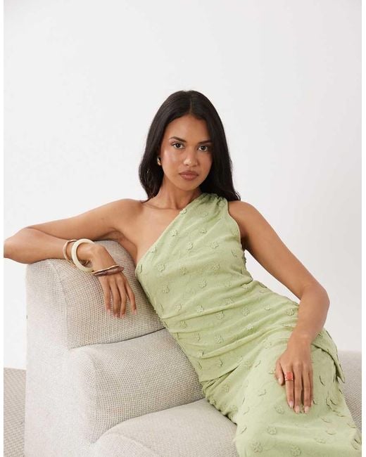 Gina Tricot Green 3d One Shoulder Top