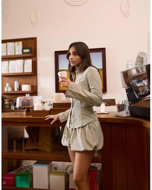 Bershka Brown Globe Print Skort