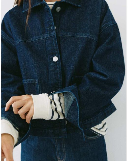 Camicia Giacca Boxy di Pull&Bear in Blue
