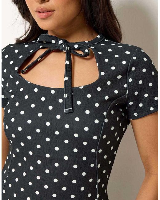 PixieGirl Black Petite Polka Dot Mini Dress