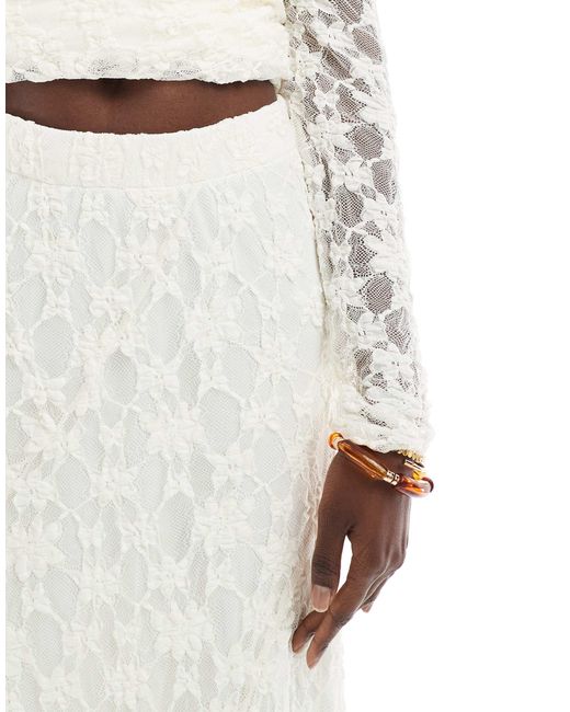 Threadbare White Lace Maxi Skirt
