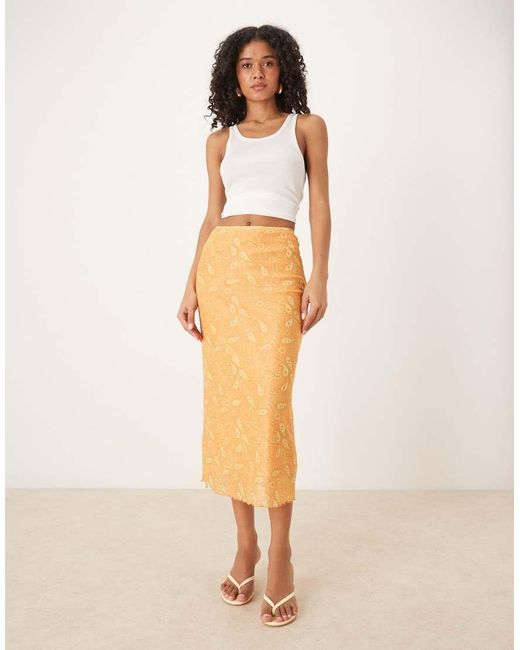 Glamorous Natural Low Rise Midi Skirt