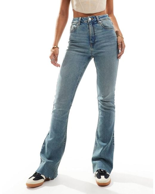 Miss Selfridge Blue Heart Pocket Flare Jeans