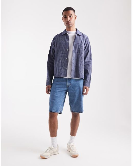 Jack & Jones Blue Check Boxy Shirt for men