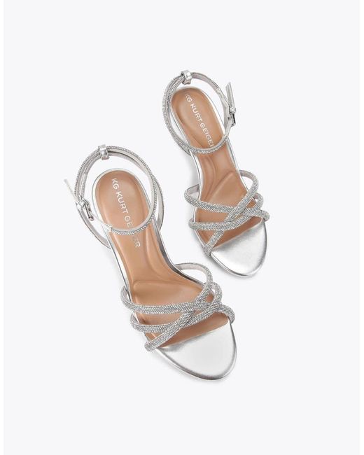 KG by Kurt Geiger White Abra Heel Heeled Sandals