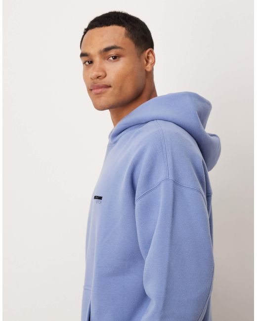 Sweat à capuche avec poche avant et logo sur la poitrine Abercrombie & Fitch pour homme en coloris Blue
