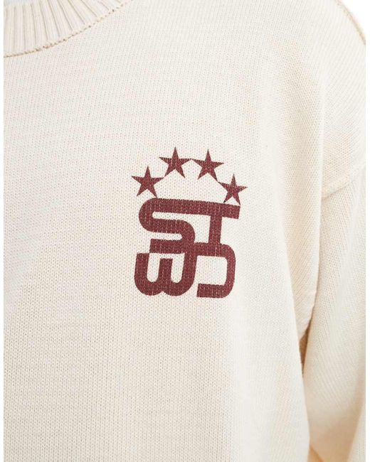 Maglione Con Stampa "Stwd" Sul Retro di Pull&Bear in White da Uomo