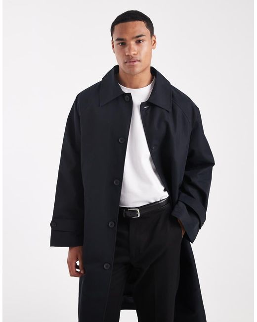 ASOS Blue Oversized Trench Coat for men