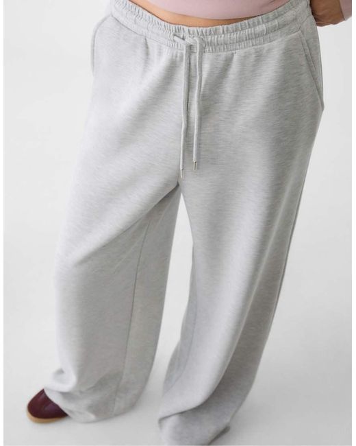 Stradivarius White Soft-touch Palazzo Trousers