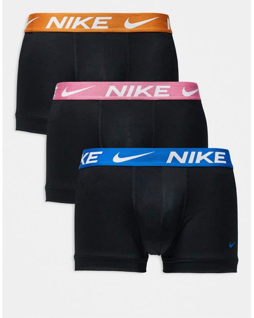 Nike Black Essential Microfibre 3 Pack Trunks for men