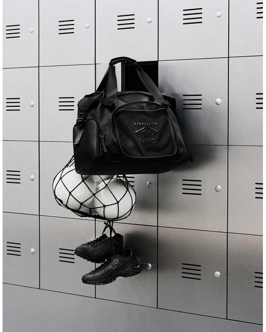 Rains Gray X Umbro Waterproof Utility Duffle Bag for men
