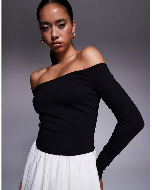 Forever New Gray Bardot Drop Hem Midaxi Dress