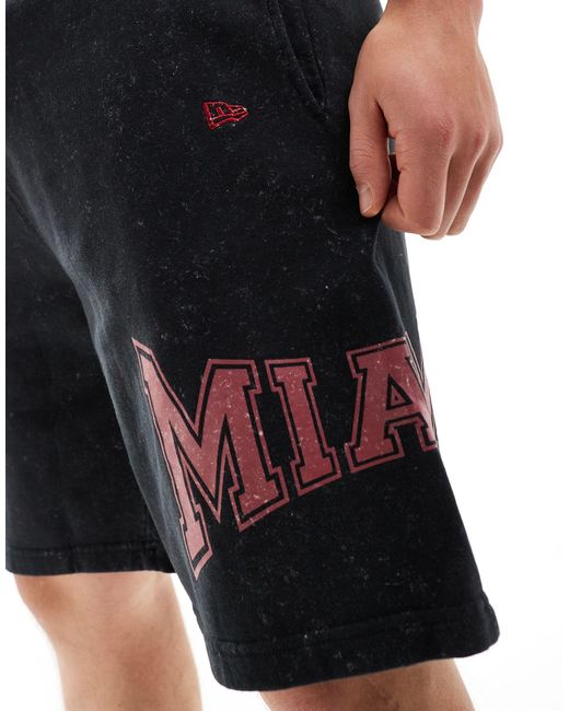 Miami heat - short - foncé délavé KTZ pour homme en coloris Black