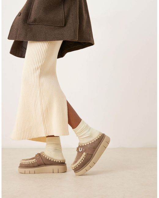 Mou Natural – bounce – wildleder-clogs
