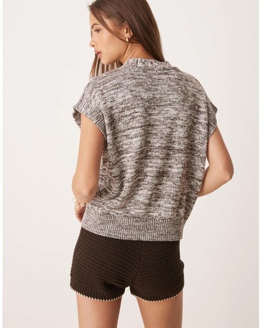 ASOS Gray Ply Silver Button Knitted Tank