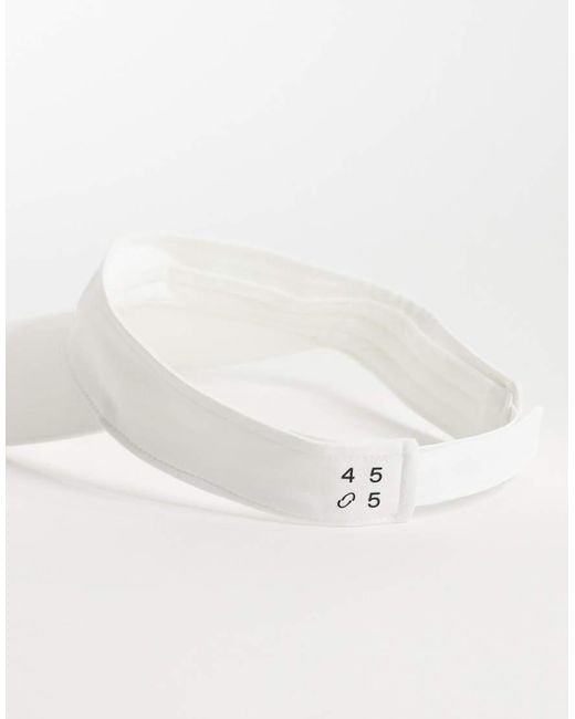 4505 White Tennis Visor With Adjustable Back