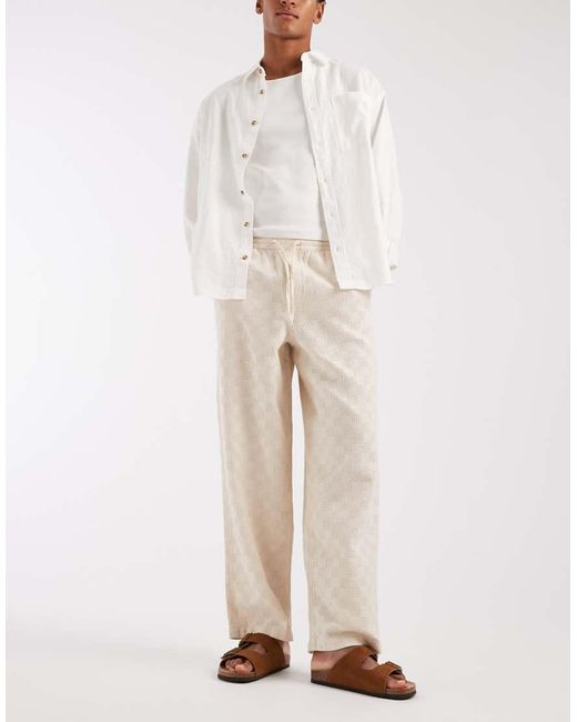 ASOS Natural Textured Pants for men