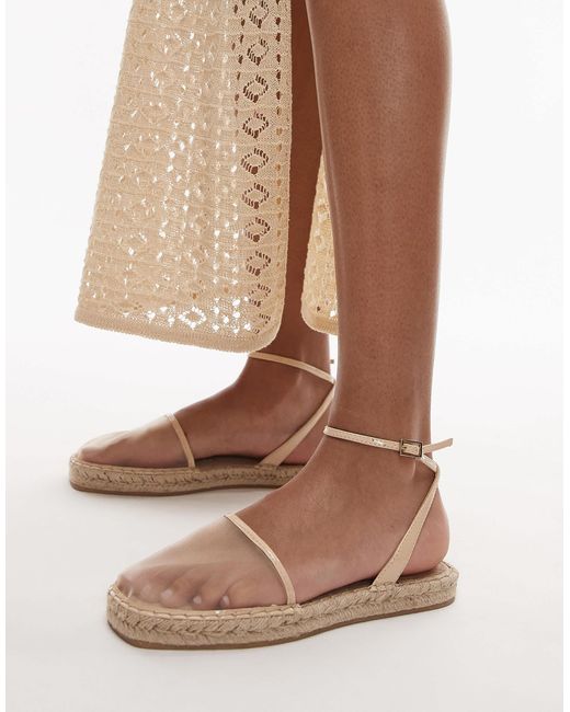 TOPSHOP Natural Hailey Two Part Espadrille