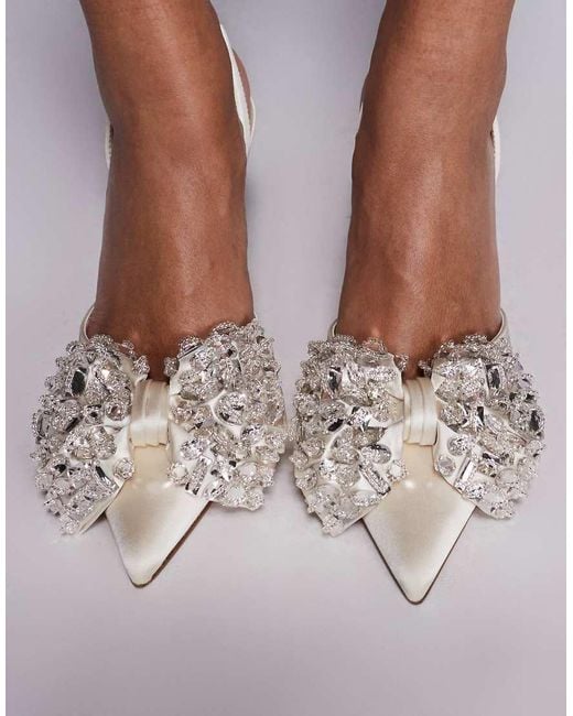 Steve Madden Brown Lovie Heeled Shoe With Embellished Bow