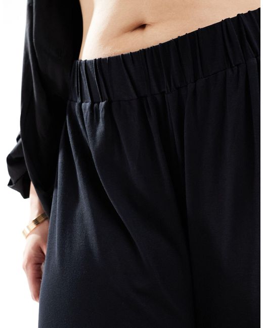 ASOS Black Asos design curve – palazzo-strandhose aus jersey