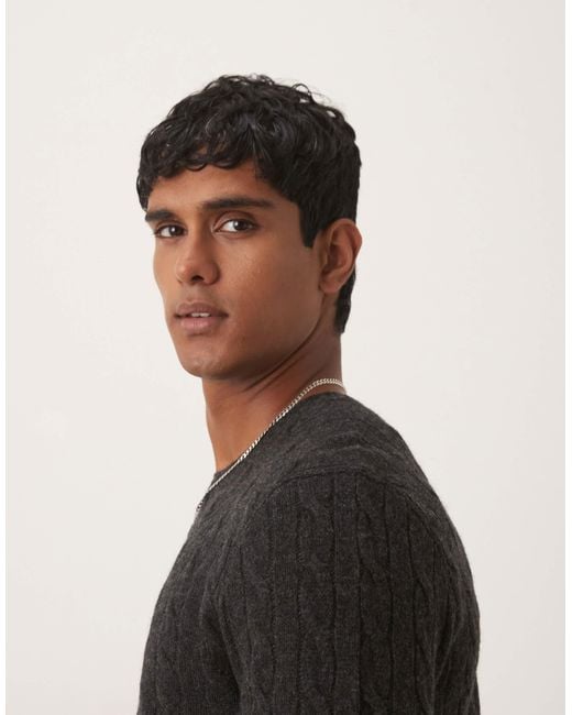 Polo Ralph Lauren Black Icon Logo Wool Cable Knit Jumper for men