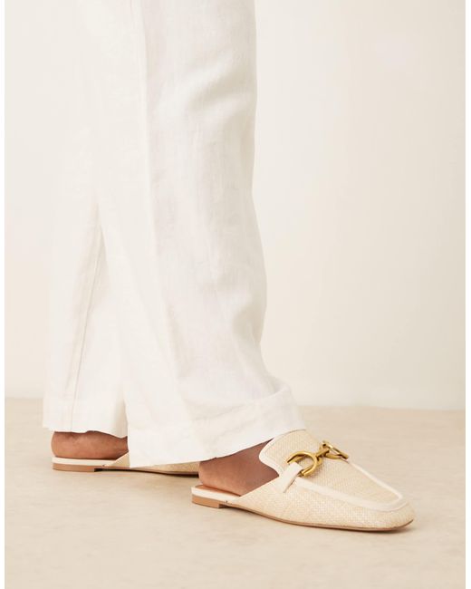 Mosaic - mules plates style mocassins Asos Design Wide Fit en coloris Natural