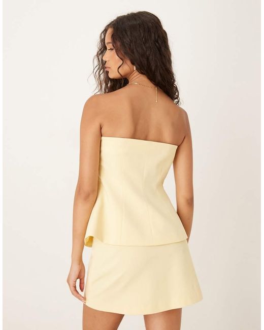 ASOS Natural Tailored Bandeau Cinch Peplum Top