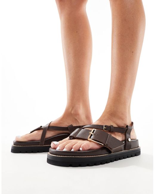 ASOS Black – folly – erstklassige sandalen aus leder